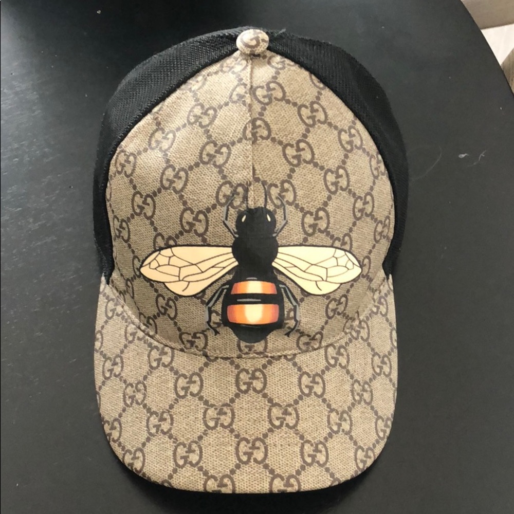 Gucci Bee Print GG Hat Medium Authentic